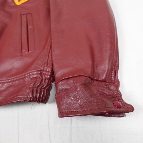 Vintage 1991 QUEEN'S UNIVERSITY Leather Varsity Jacket Men's 38 Made in Canada - Picture 6 of 13